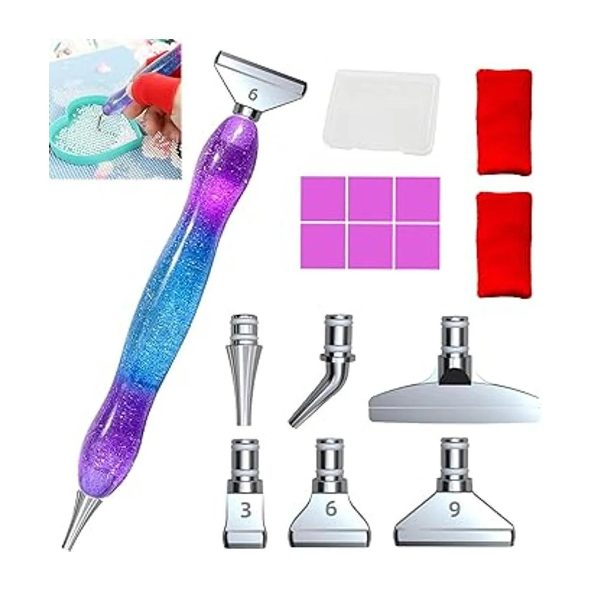Kit de 16 piezas de bolígrafos de pintura de diamante con_1