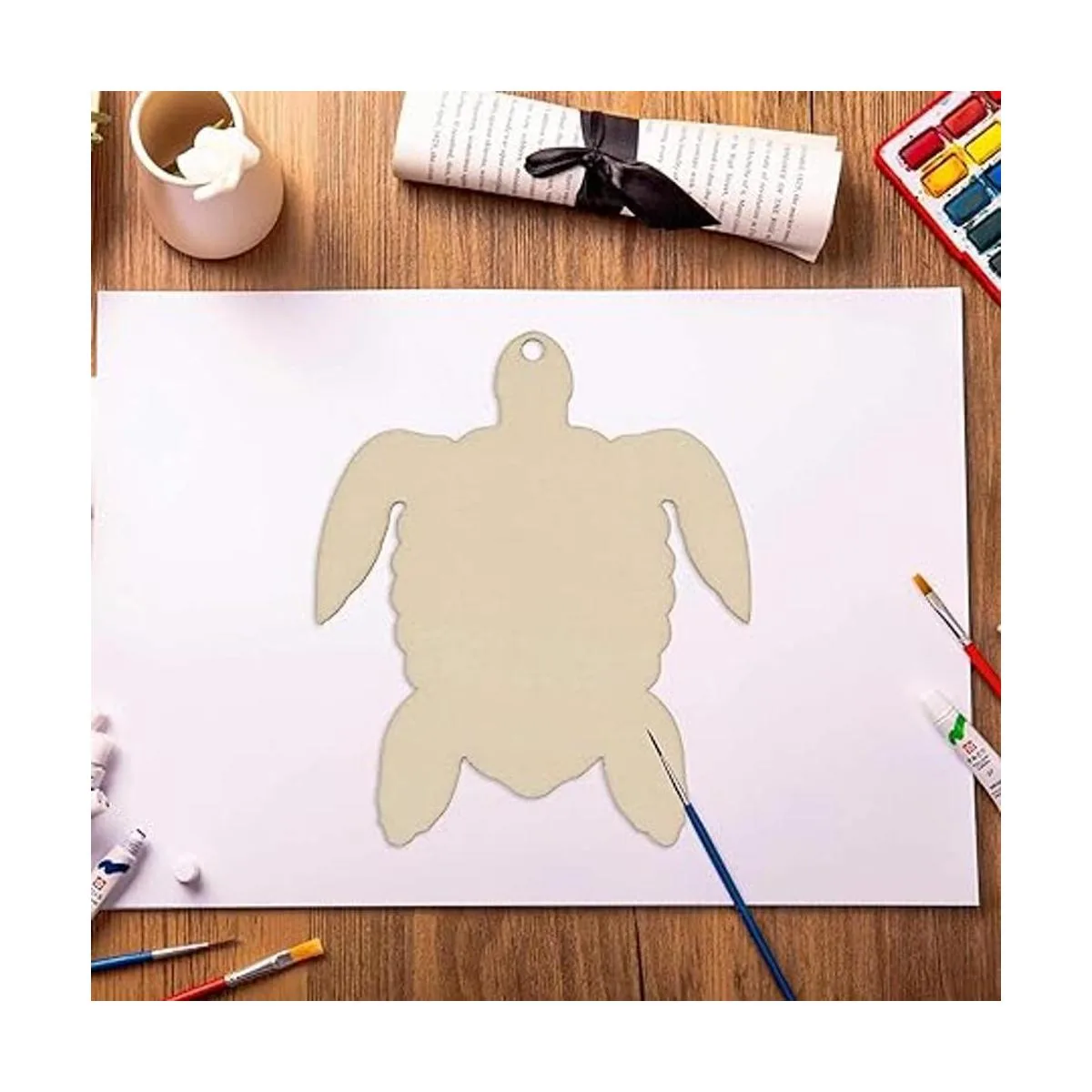 JANOU 20 piezas de madera en forma de tortuga de mar sin_5