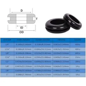 LARME Kit surtido de 180 ojales de goma 8 tamaños de_3