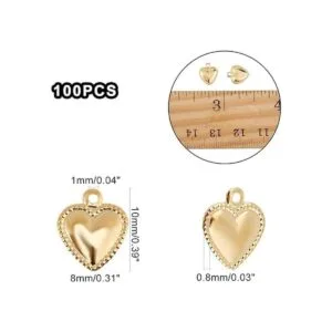 UNICRAFTALE Aproximadamente 100 dijes de corazón hinchado_4