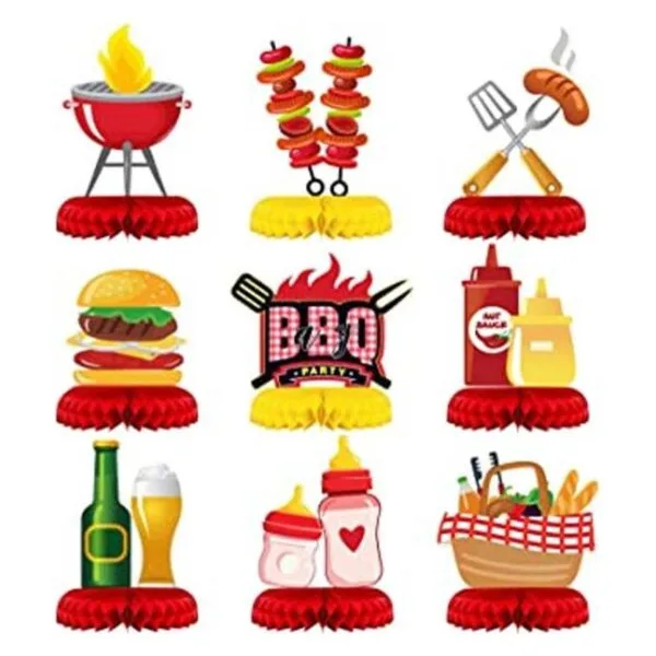 9 piezas para barbacoa baby shower centros de mesa para_1