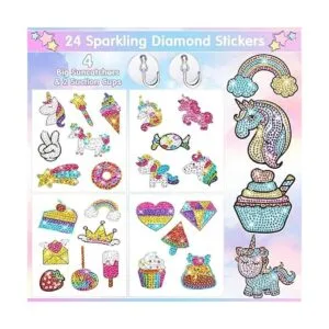 Kit de pintura de diamantes para niños 24 calcomanías de_2
