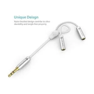 Divisor de auriculares cable de extensión de nailon_5
