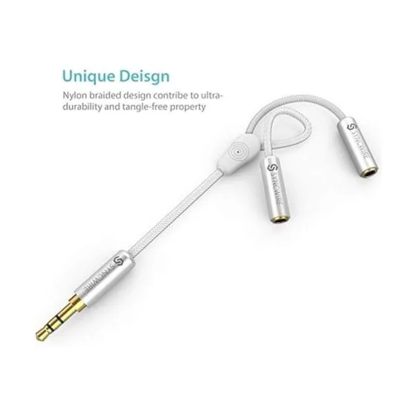 Divisor de auriculares cable de extensión de nailon_5