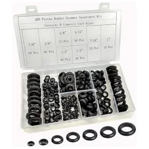 YUFANNET Juego surtido de 200 ojales de goma 8 tamaños de_3