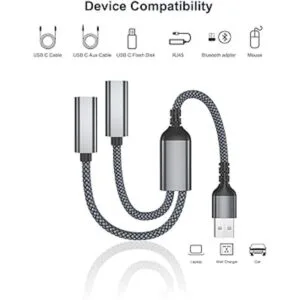 Elebase Adaptador USB macho a doble USB C hembra cable de_3