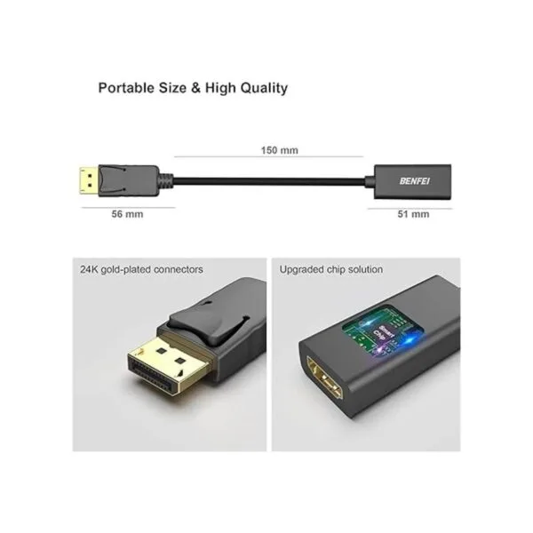 Adaptador Benfei de displayport a HDMI 4 K macho a_6