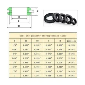 YUFANNET Juego surtido de 200 ojales de goma 8 tamaños de_5