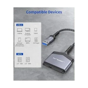 Cable SATA a USB A JSAUX USB A de 3.0 a 2.5 pulgadas_6