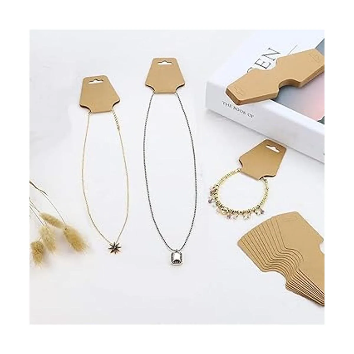 200 tarjetas de exhibición de pulseras collar adhesivo_5