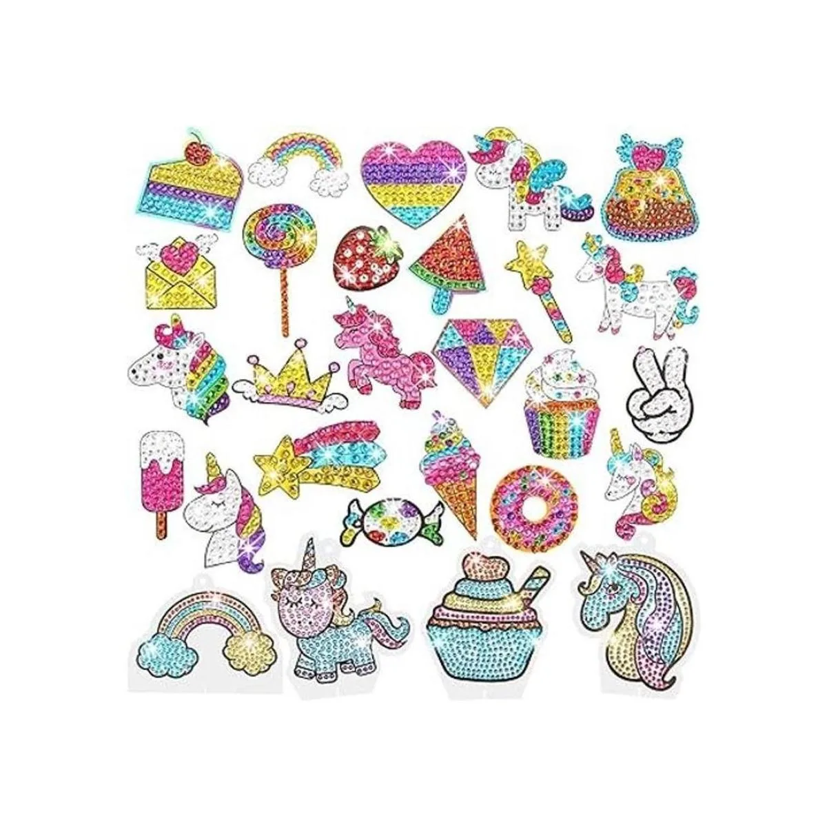 Kit de pintura de diamantes para niños 24 calcomanías de_1