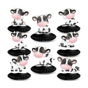 8 piezas de centro de mesa con estampado de vaca fiesta_1