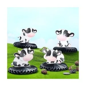 8 piezas de centro de mesa con estampado de vaca fiesta_5