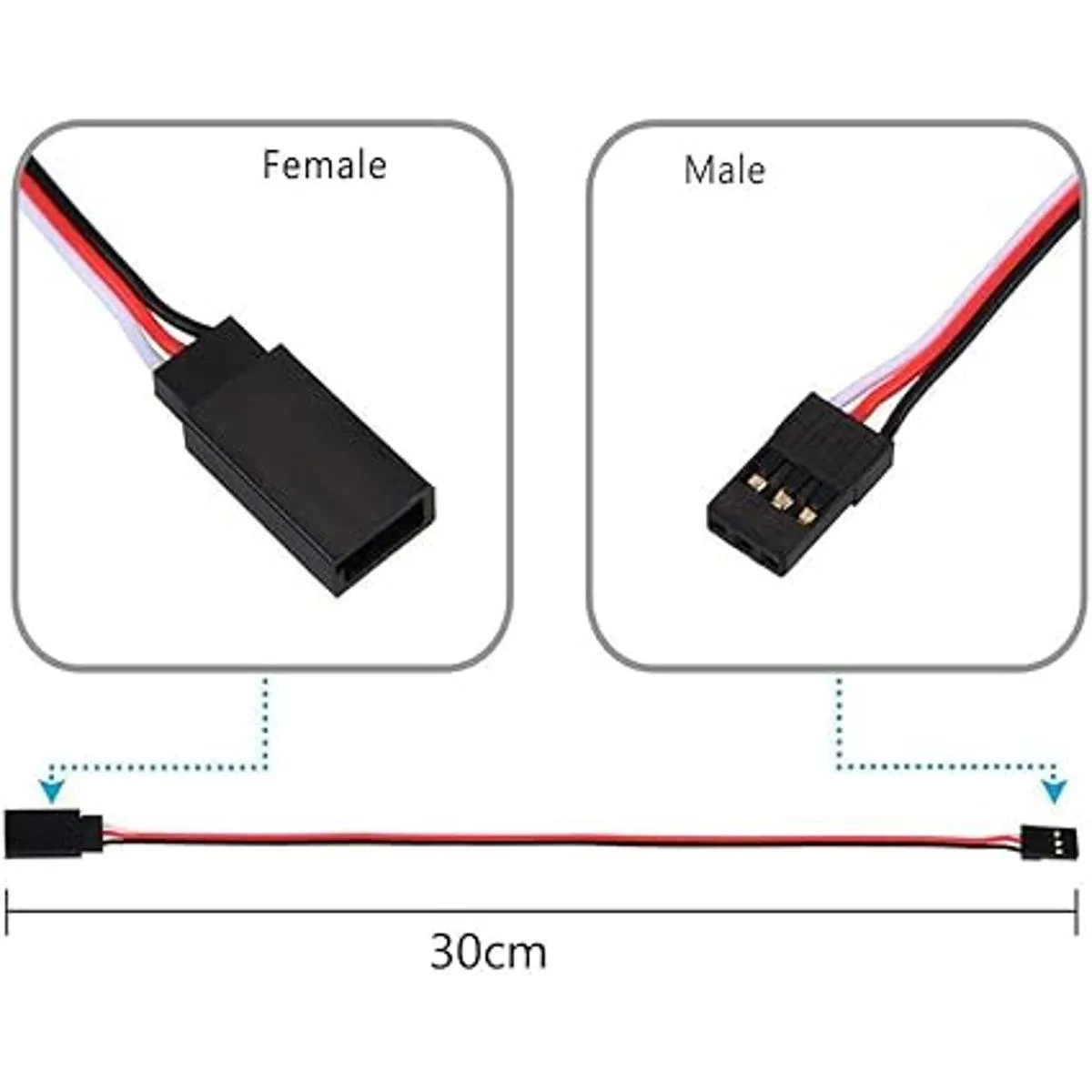 Yiqigou 10 cables de extensión servo de 3 pines de 11.8_2