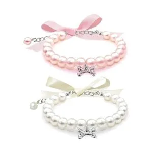 Casidoxi 2 collares de perlas para perros y gatos con_5