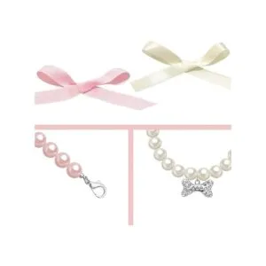 Casidoxi 2 collares de perlas para perros y gatos con_3