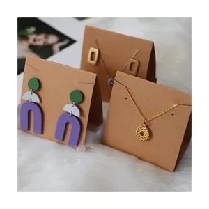 Temlum 50 tarjetas de joyería de pie con bolsa para_7