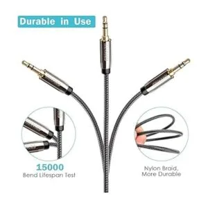 Cable AUX Hannord 0.138 in de nailon trenzado estéreo AUX_3