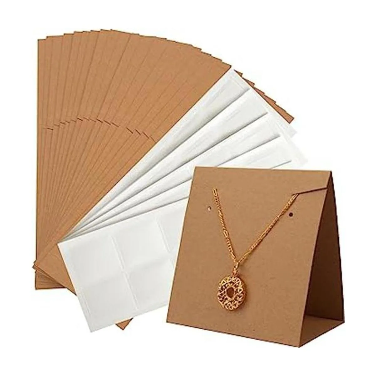 Temlum 50 tarjetas de joyería de pie con bolsa para_1