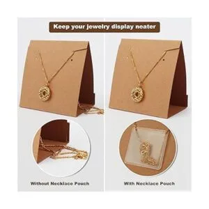 Temlum 50 tarjetas de joyería de pie con bolsa para_3