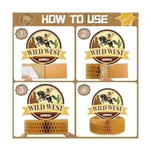 9 piezas de decoración de fiesta de vaquero salvaje oeste_3