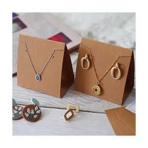 Temlum 50 tarjetas de joyería de pie con bolsa para_6