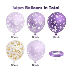 PANTIDE 36 globos con estampado de mariposas de 12_2
