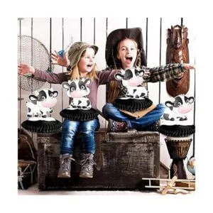 8 piezas de centro de mesa con estampado de vaca fiesta_3