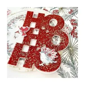 DDeehs Marco de sombrero de Navidad con diseño de letras_5