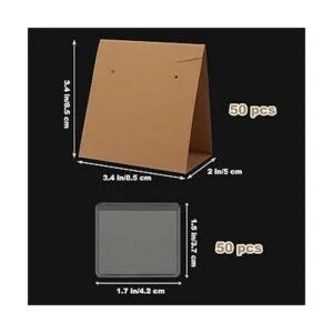 Temlum 50 tarjetas de joyería de pie con bolsa para_2