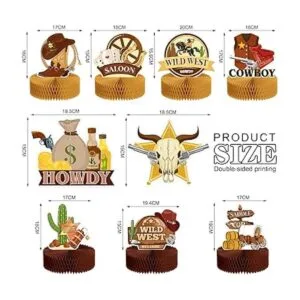 9 piezas de decoración de fiesta de vaquero salvaje oeste_2