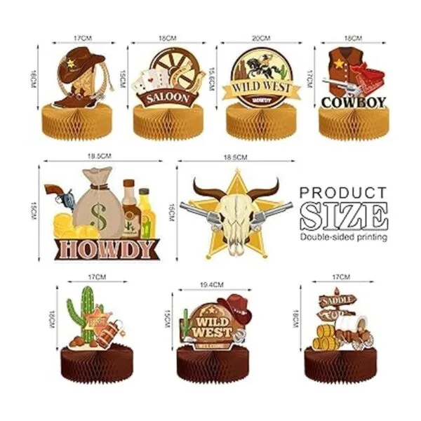 9 piezas de decoración de fiesta de vaquero salvaje oeste_2