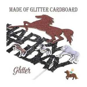 Decoración de pastel de feliz cumpleaños de caballo_2