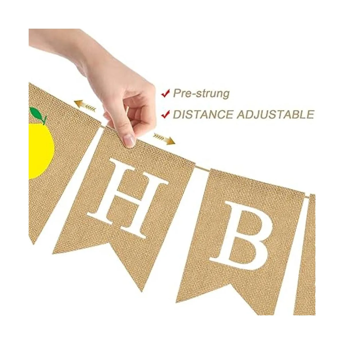 Bandera de yute natural de arpillera de limón tema de la_5