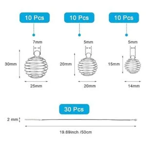 Winspeed 30 jaulas de cuentas en espiral con 30 cadenas de_2