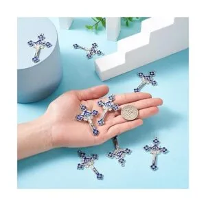 Colgantes de crucifijo de aleación de esmalte Metal_5