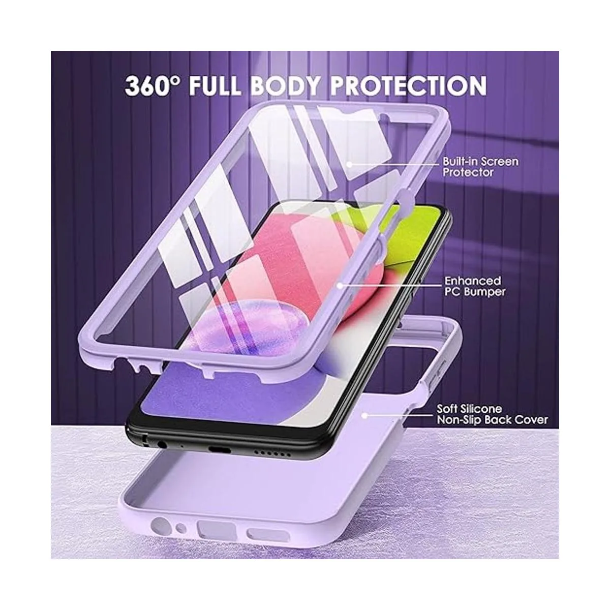 Funda para teléfono Samsung Galaxy A03s funda delgada de_3