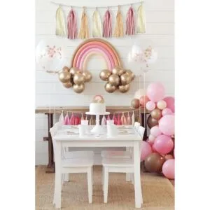 15 guirnaldas de papel de estraza de color marrón crema_5