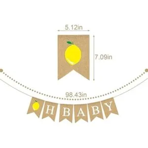 Bandera de yute natural de arpillera de limón tema de la_6