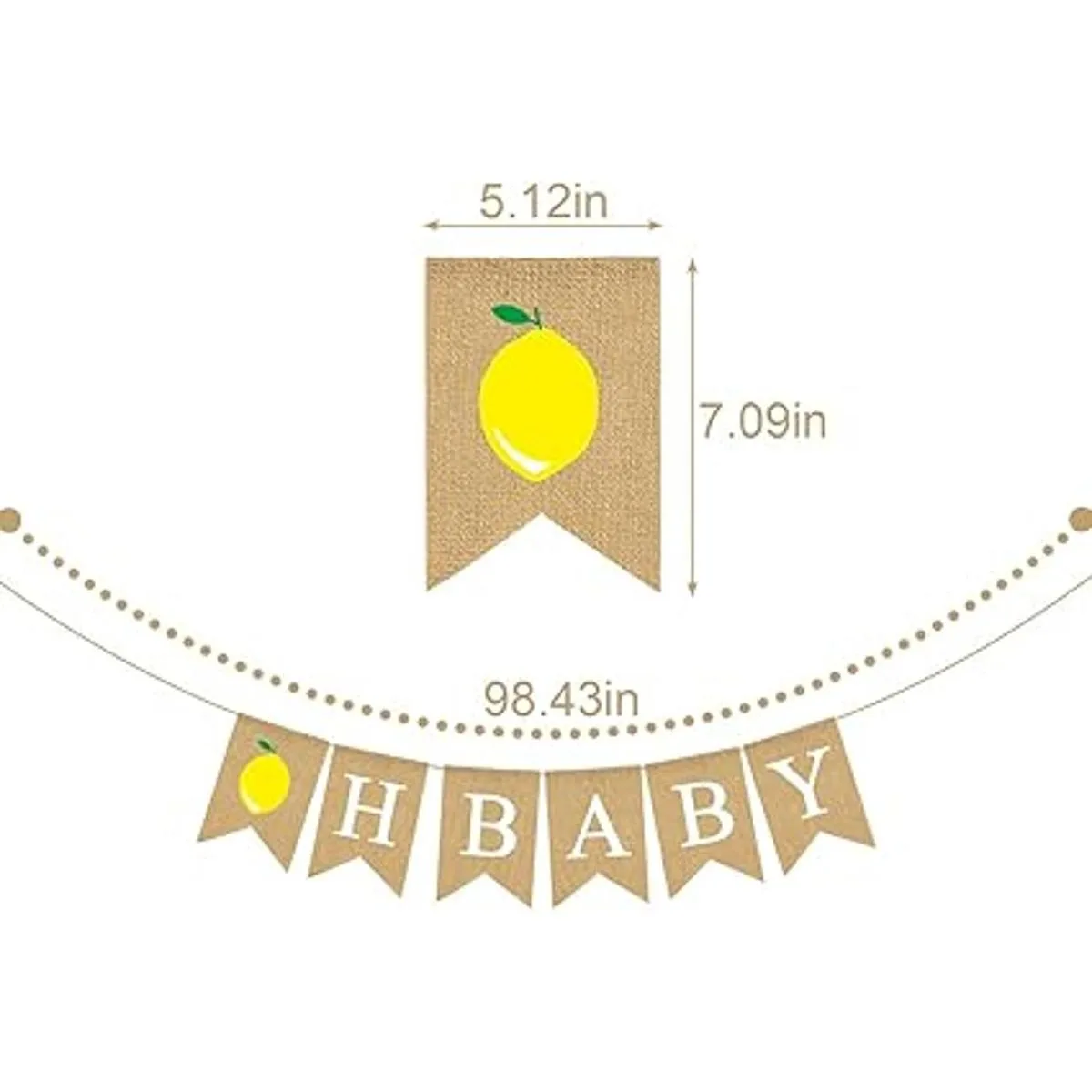 Bandera de yute natural de arpillera de limón tema de la_6