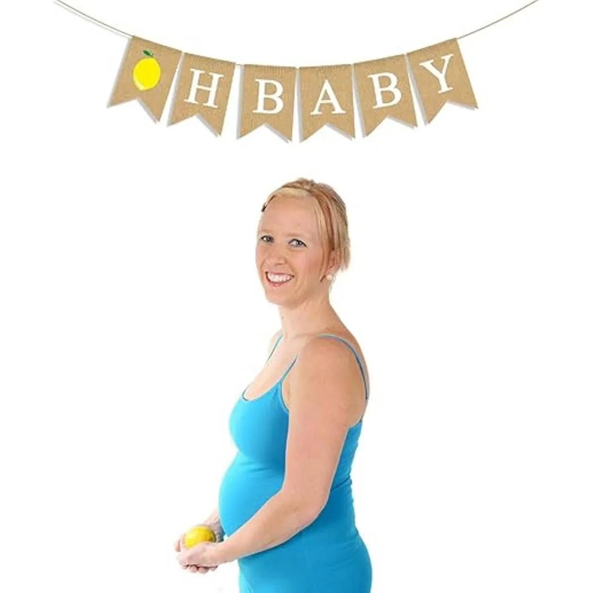 Bandera de yute natural de arpillera de limón tema de la_3