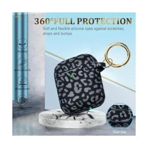 Gawnock Funda de silicona de leopardo funda suave de una_5
