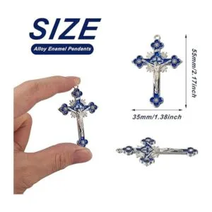 Colgantes de crucifijo de aleación de esmalte Metal_6