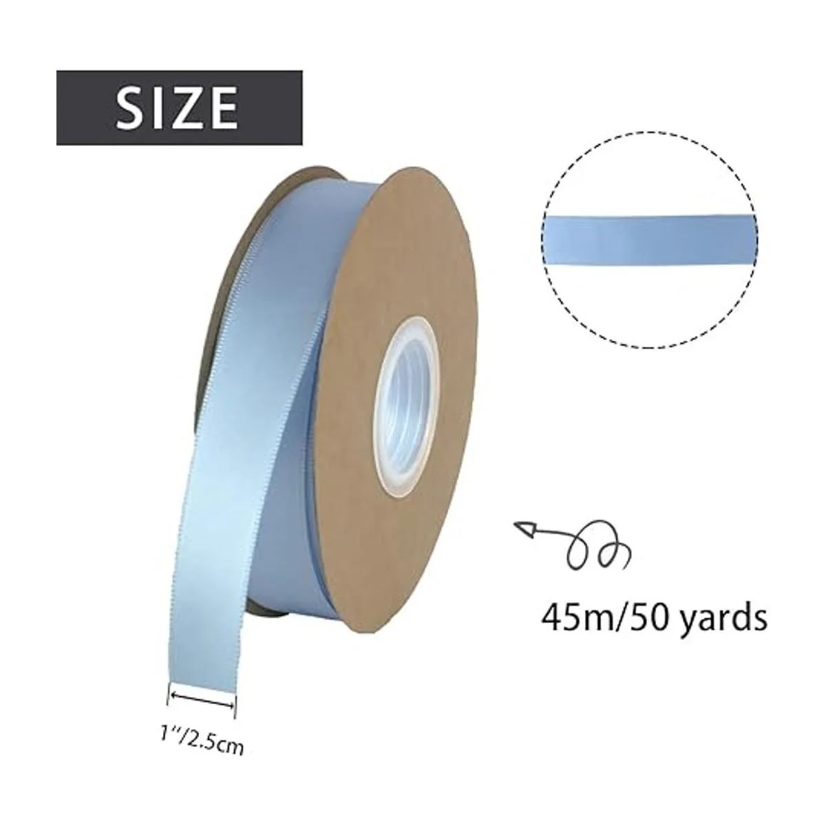 Nichemigo Cinta de satén sólida de doble cara de 1 x 50_2