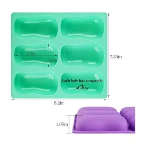 Sakolla Paquete de 2 moldes de jabón de silicona de 6_2