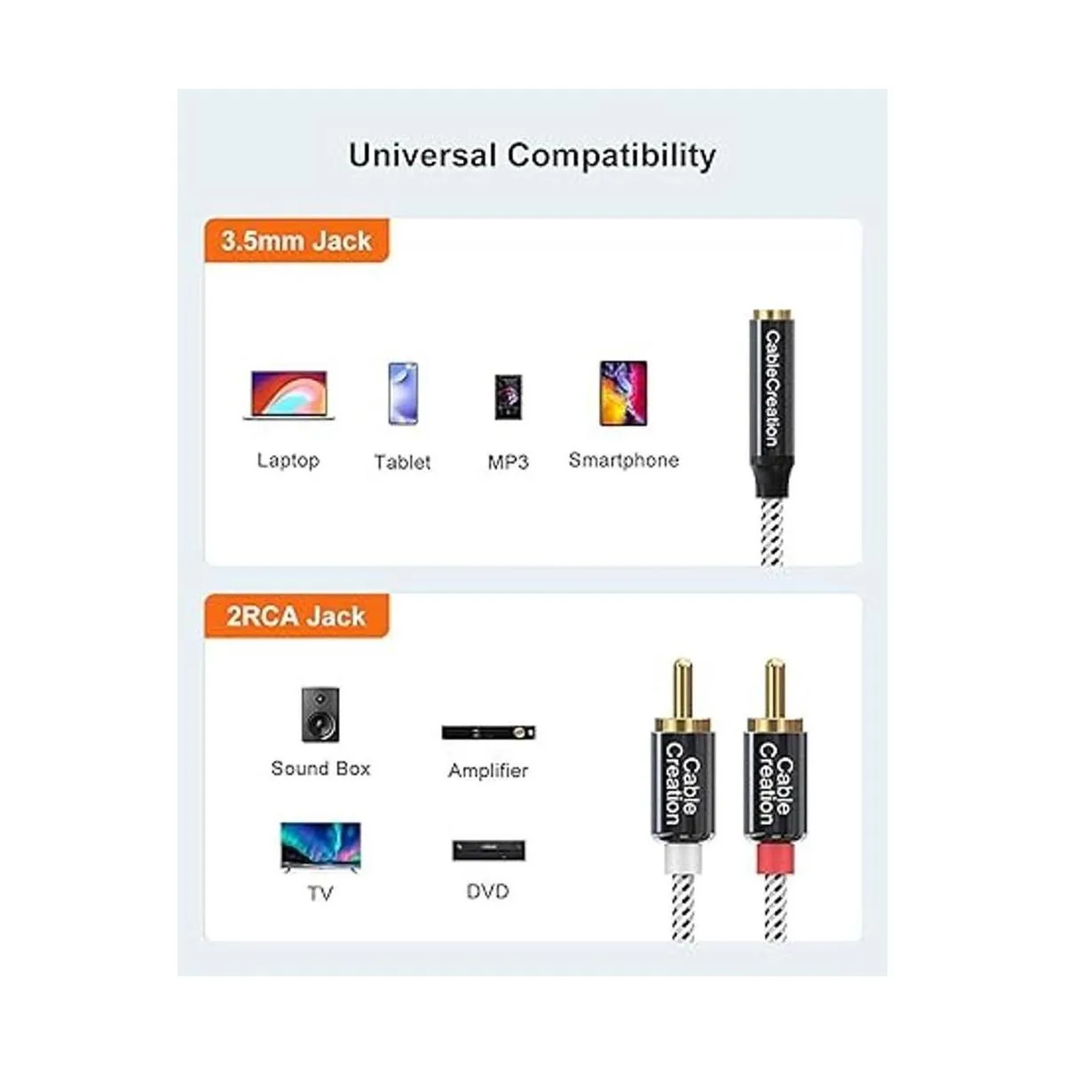 Cable de audio estéreo de 0.138 in a RCA cable de audio_4