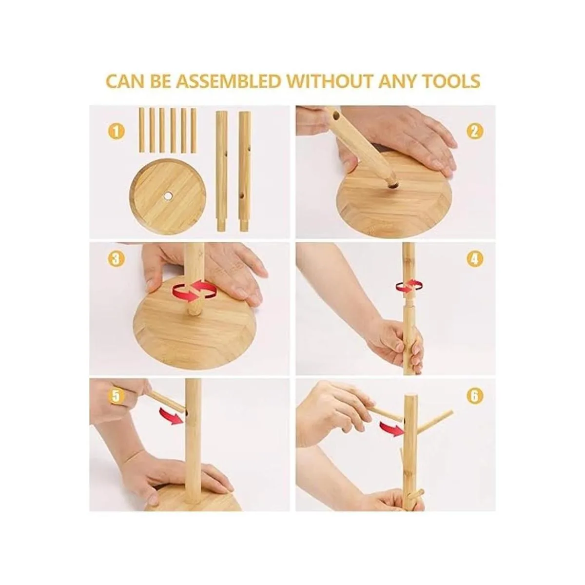 MaxGear Soporte para tazas de café estante de madera de_7