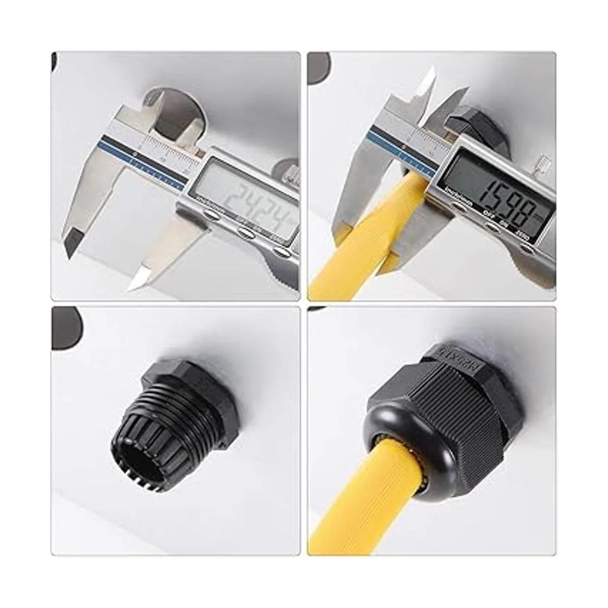 uxcell M12 x 15 Guirnalda de cables de 0.079 in a 0.197_7