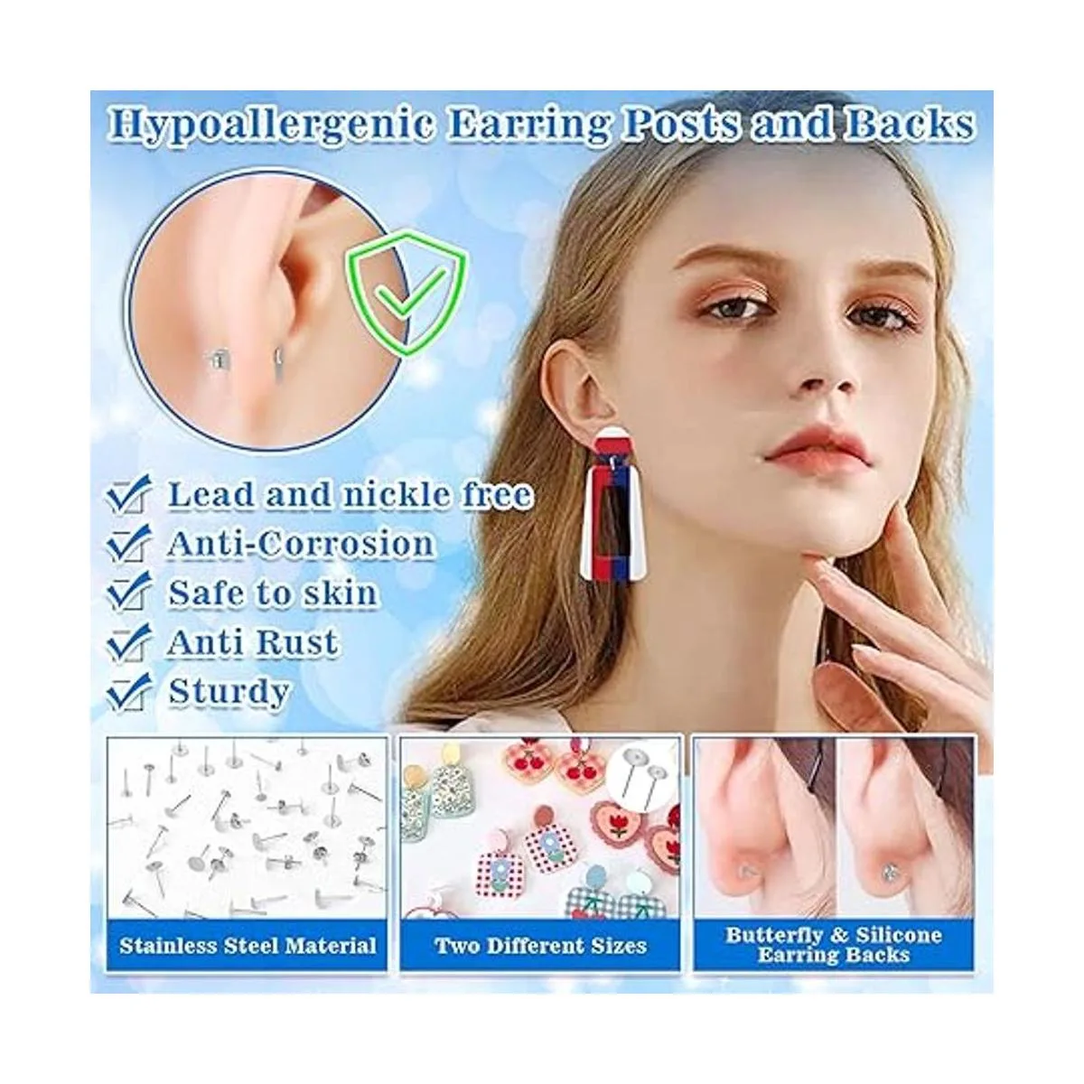 Pegamento de joyería con postes de aretes para hacer_4