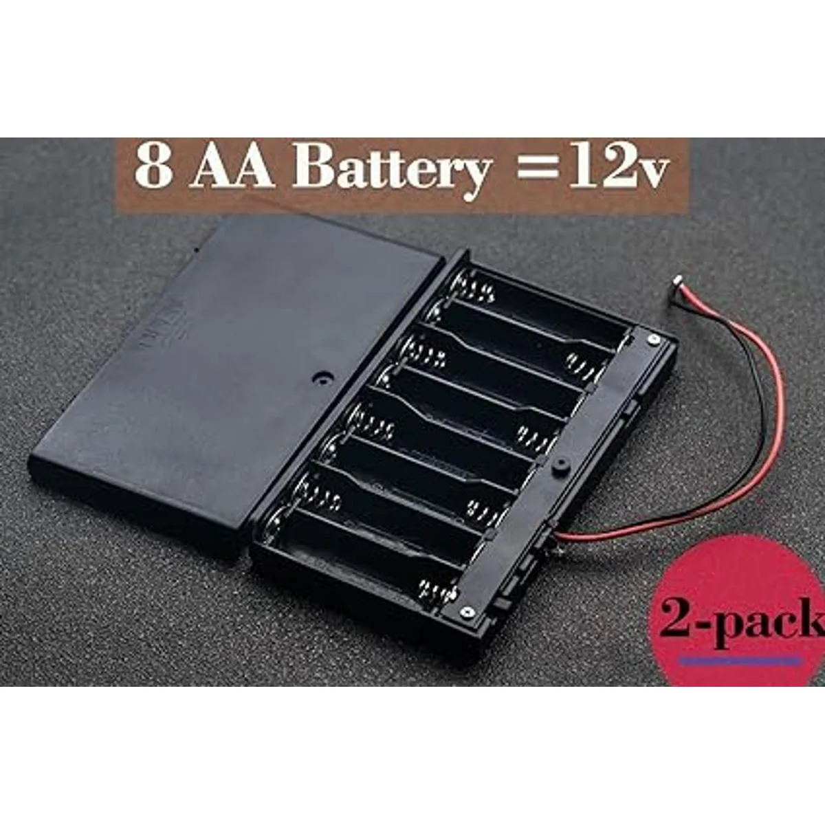 CORODE Caja de 8 x AA de 12 V con cable para interruptor_2